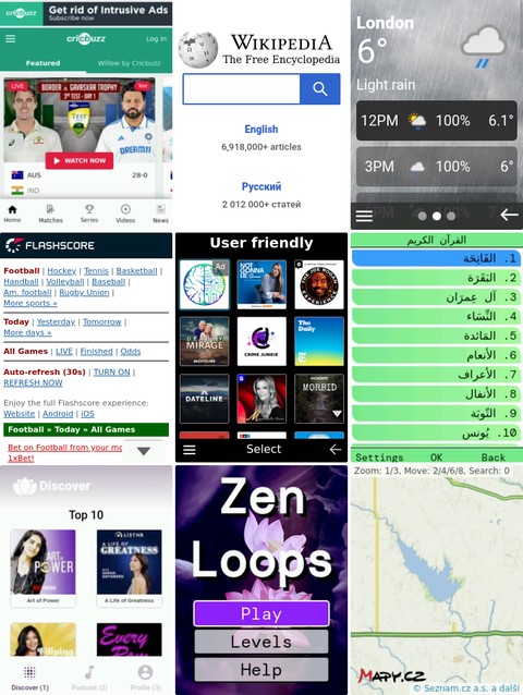 Screenshots of Cloud Phone widgets