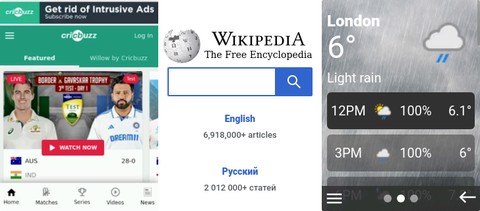 Screenshots of Cloud Phone widgets