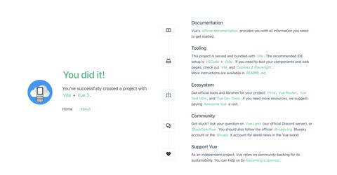 Screenshot of Vue.js scaffold project